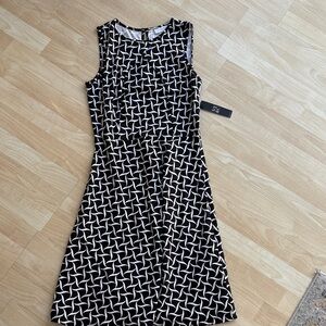 Elegant Black and White Patterned Dress